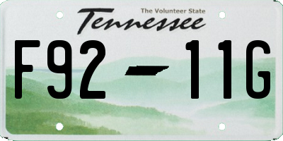 TN license plate F9211G