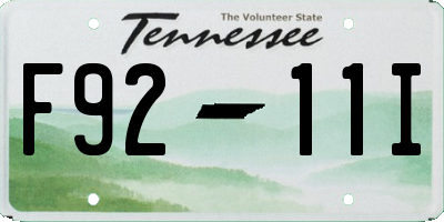TN license plate F9211I