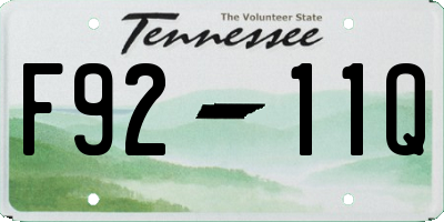 TN license plate F9211Q