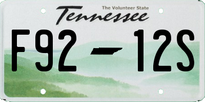 TN license plate F9212S