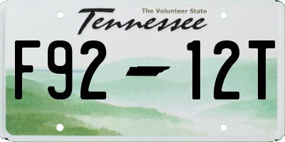 TN license plate F9212T