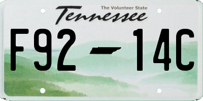 TN license plate F9214C
