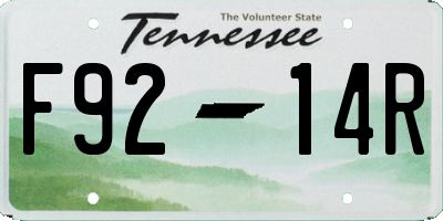 TN license plate F9214R
