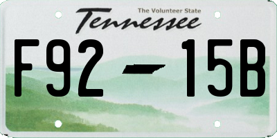 TN license plate F9215B