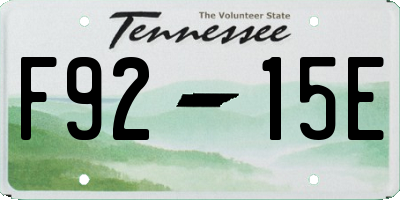 TN license plate F9215E