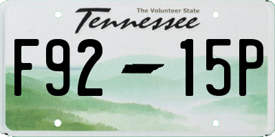TN license plate F9215P