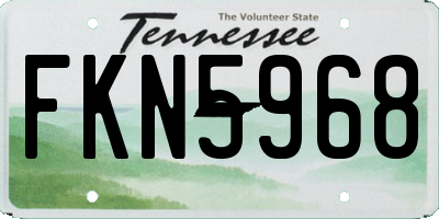 TN license plate FKN5968