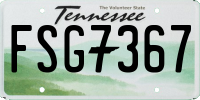 TN license plate FSG7367