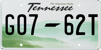 TN license plate G0762T