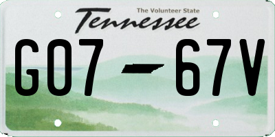 TN license plate G0767V