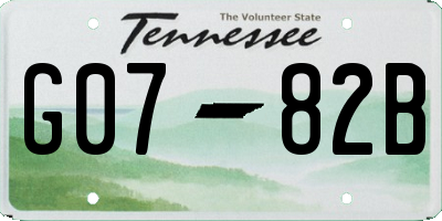 TN license plate G0782B