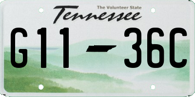 TN license plate G1136C