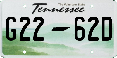 TN license plate G2262D