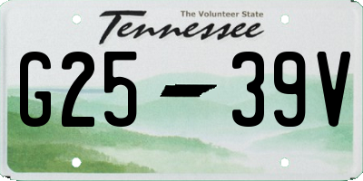 TN license plate G2539V