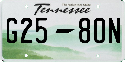 TN license plate G2580N