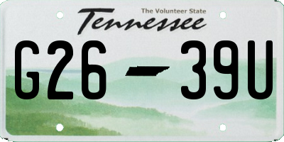 TN license plate G2639U