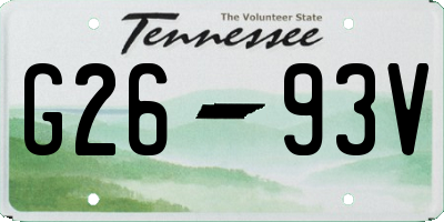 TN license plate G2693V
