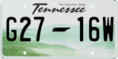 TN license plate G2716W