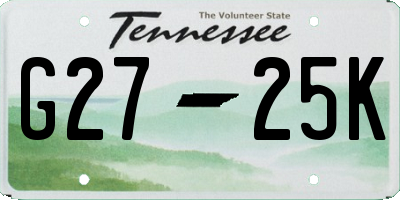 TN license plate G2725K