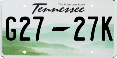 TN license plate G2727K