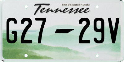 TN license plate G2729V