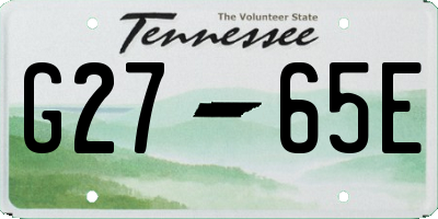 TN license plate G2765E