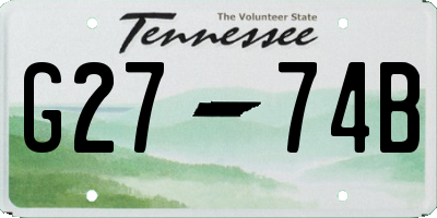 TN license plate G2774B
