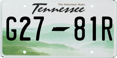 TN license plate G2781R