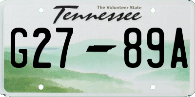 TN license plate G2789A