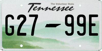 TN license plate G2799E