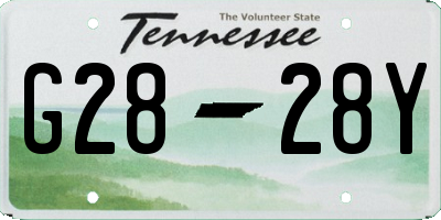 TN license plate G2828Y