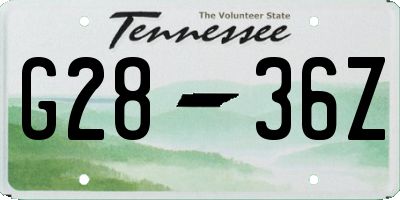 TN license plate G2836Z