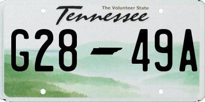 TN license plate G2849A