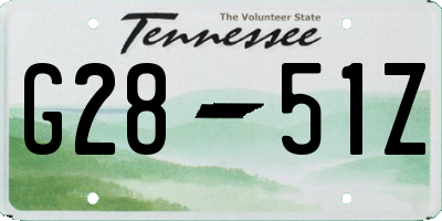 TN license plate G2851Z