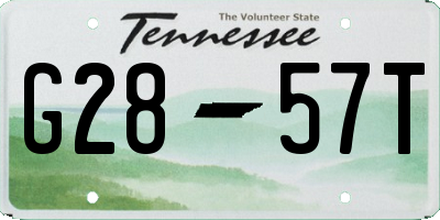 TN license plate G2857T