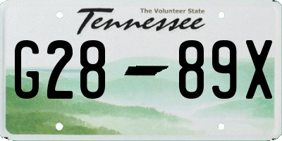 TN license plate G2889X