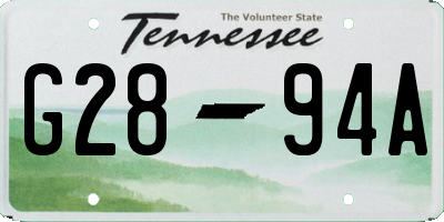 TN license plate G2894A
