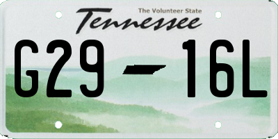 TN license plate G2916L
