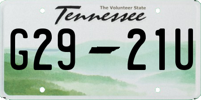 TN license plate G2921U