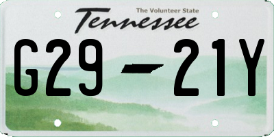 TN license plate G2921Y