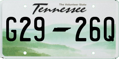 TN license plate G2926Q