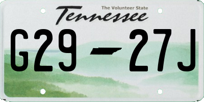 TN license plate G2927J