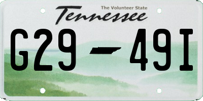 TN license plate G2949I
