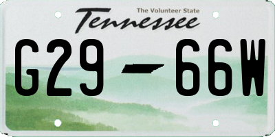 TN license plate G2966W