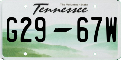 TN license plate G2967W