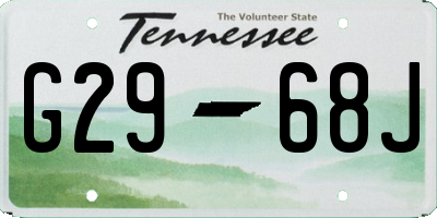 TN license plate G2968J