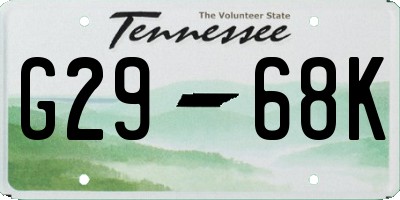 TN license plate G2968K