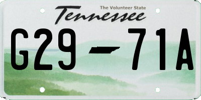 TN license plate G2971A