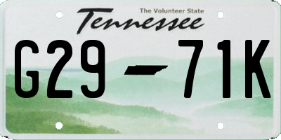 TN license plate G2971K