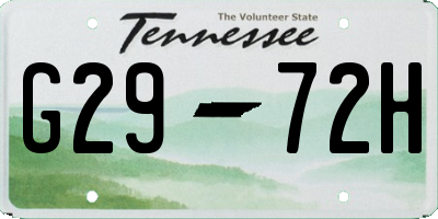 TN license plate G2972H